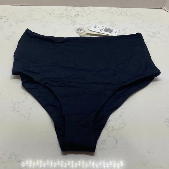 Black High-Waisted Swim Bottoms - Picture 3 of 8